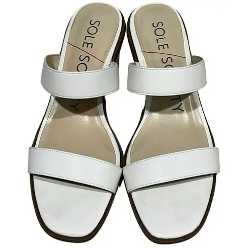 Sole Society  White Two Strap 3 3/4 Heel Size 8.5