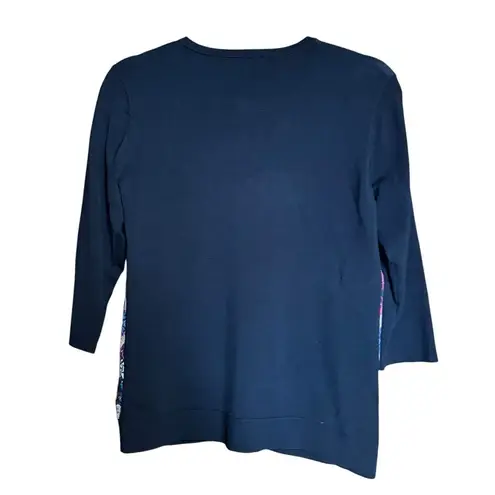 Doncaster Cardigan Womens XS Multicolor Paisley Print Button 3/4 Sleeve Sweater