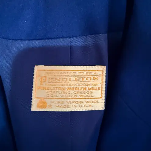 Pendleton  cobalt blue‎ 100% wool blazer women’s size 10 one button classic thumbnail 2