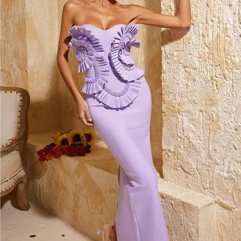 Insane lilac beaded maxi dress Purple