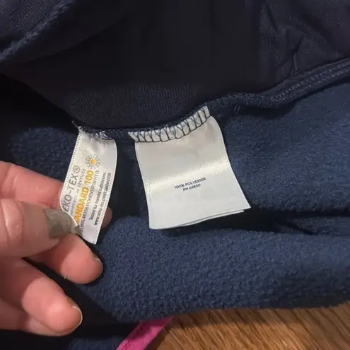 Lands End heritage quarter snap pullover fleece small colorblock Blue