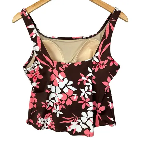 Victoria's Secret Y2K Era Victoria’s Secret Brown Floral Swim Tankini Top only size XL