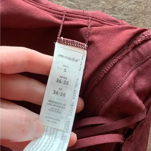 NEW Marika Padded Sports Bra Strappy, Adjustable, NWT Maroon Leopard Print