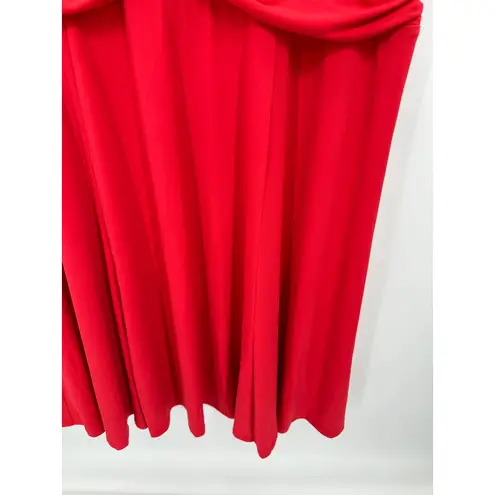 Blair Dress Women 2XL Red Knee Length Modest Slinky Casual Ruched
