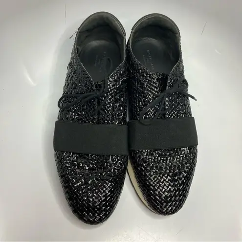 Balenciaga Raffia Runners in‎ black woven leather sneakers size 41