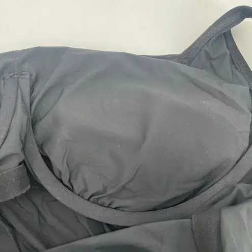 BEYOND CONTROL Swimsuit Size 16 Black NWT Plus Curvy Gold Rhinestone Detail