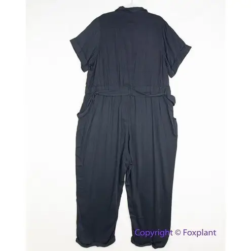 City Chic New! Plus Boiler Suit Jumpsuit in black, size 18