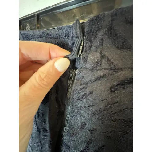 Monique Lhuillier Pants Women 8 Black Silk Blend Abstract Flowy Wide Leg Luxury