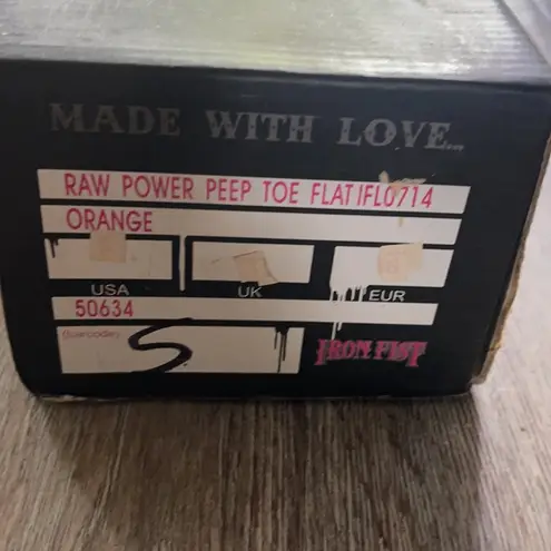 Iron fist Girls Raw Power Peep Tow Flats Size 5