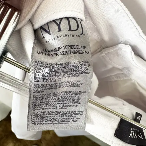 NYDJ Size 10P Jeans Billie Mini Boot White Mid Rise 25 In Inseam Denim 567