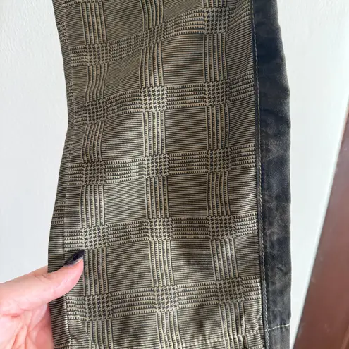 Y2K Vintage NSF | Distressed Glen Plaid Slim Pleated Front Ankle Length Pants 8 Gray