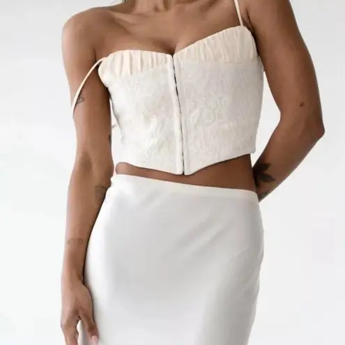 RUMORED Versailles Corset White Ivory Lace Womens Size 8