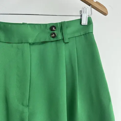 Reiss Shorts Womens 4 US Green High Waist Pleated Sofie Old Money Quiet Luxury