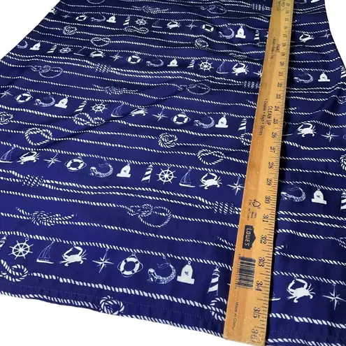 Kaeli Smith Nautical Print Navy Blue Dress S resort wear cruise vacation coverup