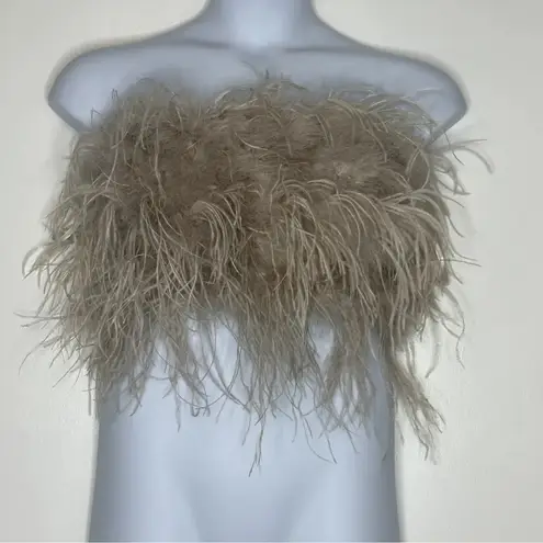 Lamarque Zaina Feather Crop Top Size: Large Dusty Rose New With Tags