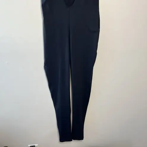 Stript Black Iman Scoop Back Short Sleeve Bodysuit Size XL Made in LA USA