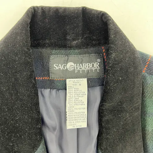 Vintage Blackwatch Tarten Plaid Wool Blazer by Sag Harbour Green Size 8P