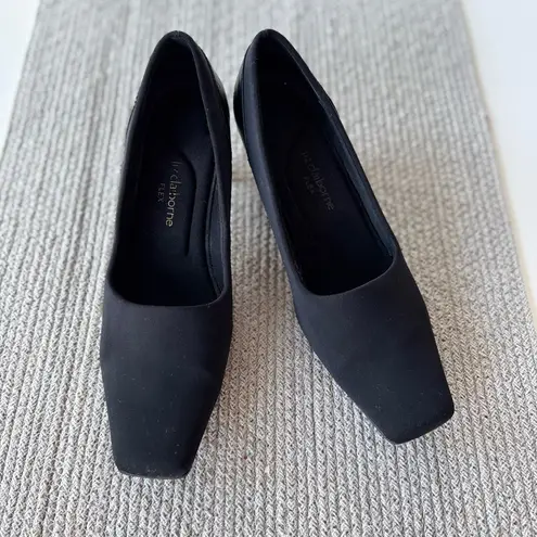 Liz Claiborne Vtg 90s  Flex Bravo Black Block Heel Square Toe Pumps Dress Shoes 8