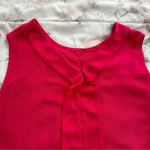 3.1 Phillip Lim hot pink 100% silk ruffle front slit blouse, size 6 sleeveless