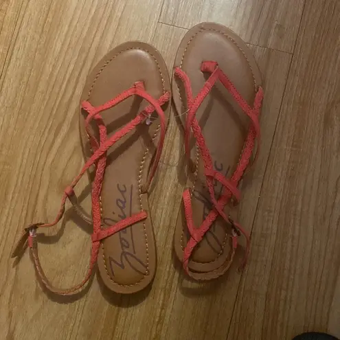 Zodiac  Yovana Strappy Braided Coral Sandals size 9