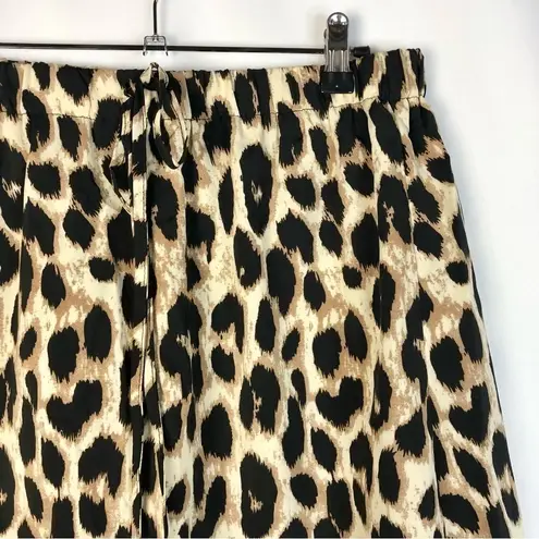 Boutique Light Brown Leopard Print Dip Hem Mini Skirt XL