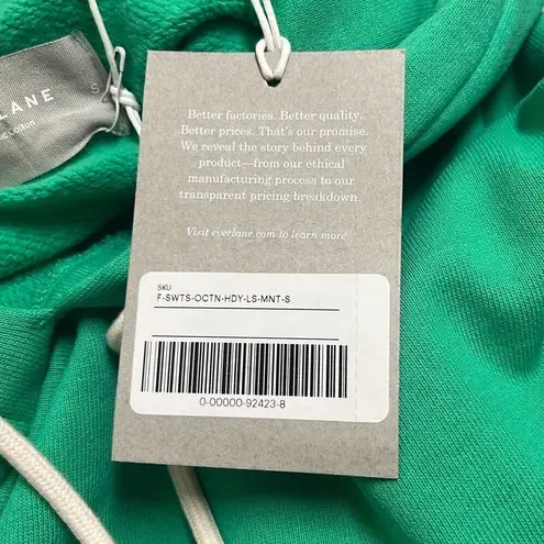 Everlane  Womens Small 100% Organic Cotton The Track Hoodie Sweatshirt Green NWT