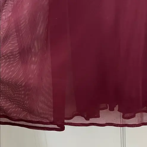 David's Bridal  Wine Colored Halter Neck Floor Length Maxi Dress - Size 2