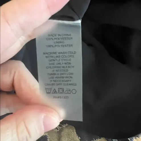 Vince Camuto  Rich Opulent Mood Dress Metallic Leopard Print Size 10 NWT