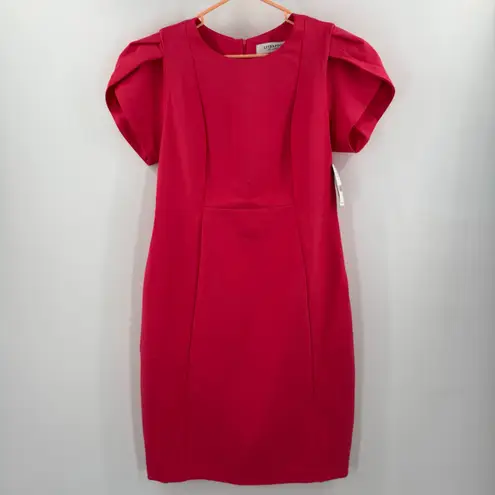 Liverpool Los Angeles Dress Size 6/28 NWT Tulip Sleeve Sheath Pink Punch Office