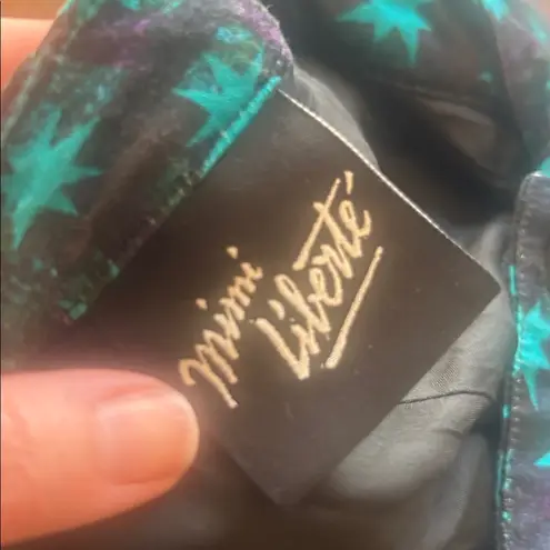 Mimi Liberte by Michel Klein star print straight crop pants size 38 Starlight Blue