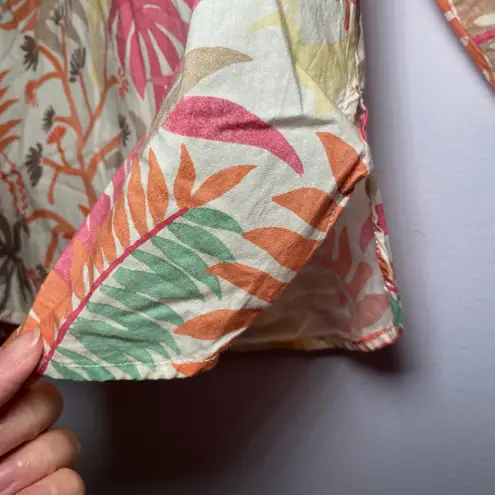 J. McLaughlin Colorful Tropical Print Long Sleeve Tunic Blouse Cotton size Medium - Image 5