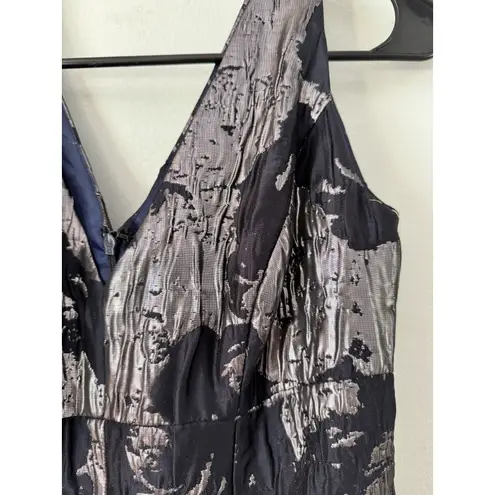 Aidan Mattox NWT Metallic Fit & Flare Dress Twilight Black Size 2