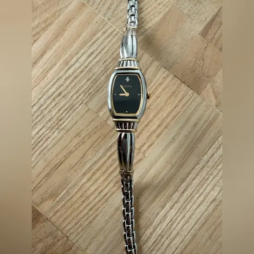 Seiko Diamond Vintage Ladies Watch Black Dial Diamond Marker Stainless Bracelet
