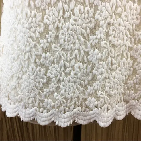 Coldwater Creek Off-White Lace Mock Turtleneck Top Size M