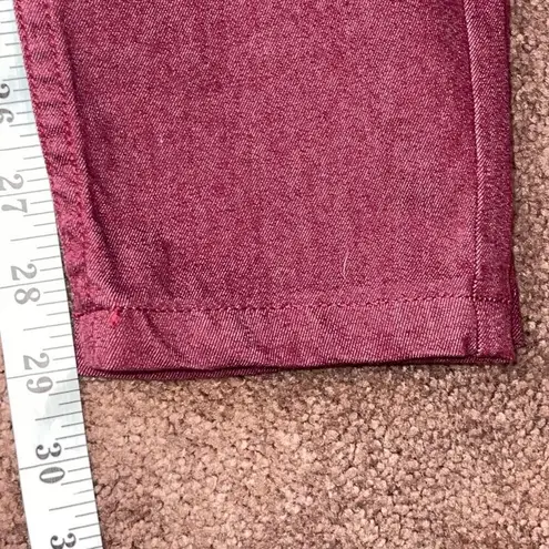 Toad & Co Womens Mid Rise Lola Slim Fit Straight Skinny Jeans Burgundy Sz 4 NWT Red
