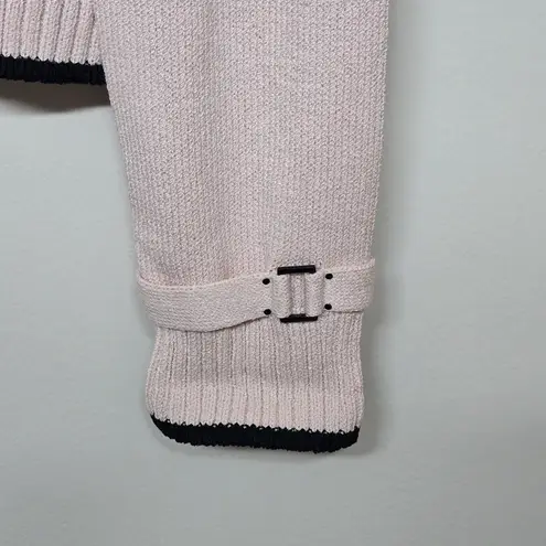 St. John Collection Santana Knit Sz 8 Cardigan Sweater Jacket Pink/Black Luxury