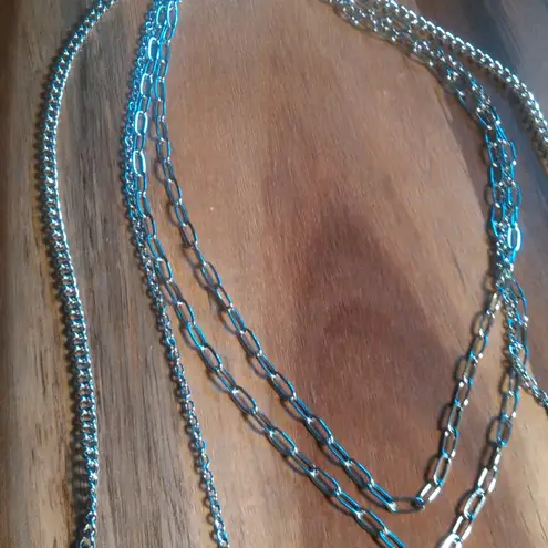 Peacock Color Shell Pearl Stainless Steel Four Layer Chain Necklace