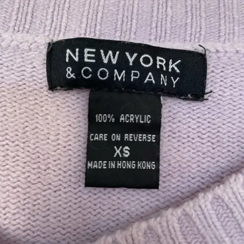 NY&Company lavender knit sweater boat neckline size XSmall EUC