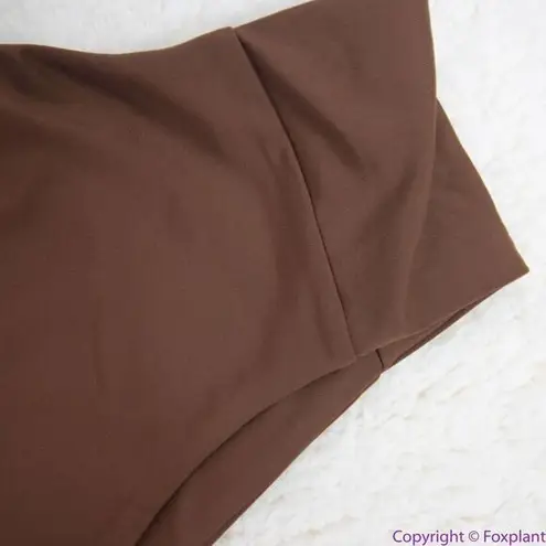 NEW Abysse x free people Benson high waisted bikini bottoms in dark brown, M Brown Size M