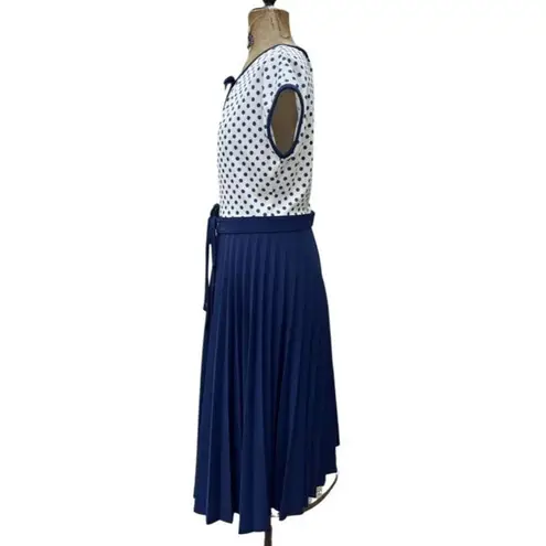 Vintage Blue  Polka Dot 60s Large Dress