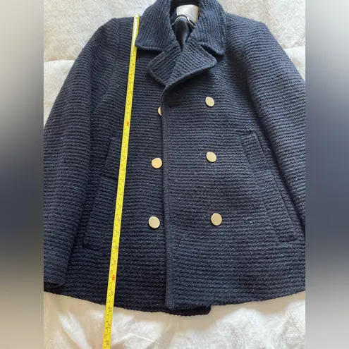 ZARA  Wool Dark Blue Double-Breasted Peacoat size medium