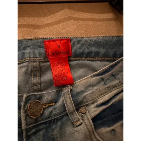 Embroidered Skinny Jeans for Women – Stylish, Stretchy & Trendy Denim” Size 2 Blue