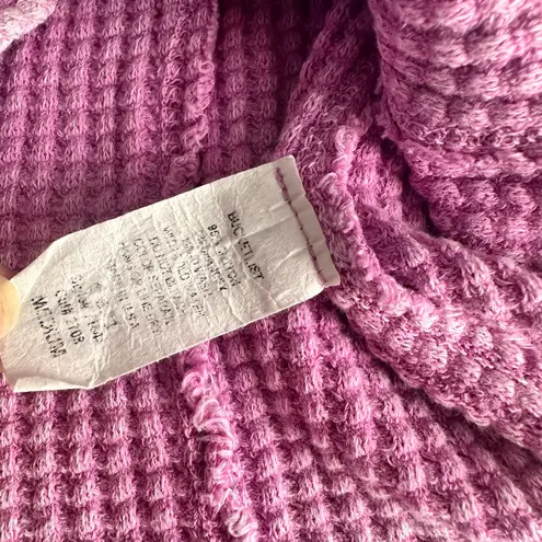 Vintage Bucketlist Waffle Knit Cropped Sweater Top Pink Size Medium Coquette