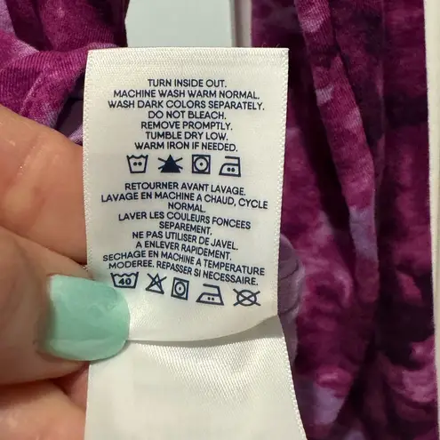 LANDS’ END Tie Dye Purple Long Sleeve Size M Tee, Festival Gorpcore Comfy Staple Pink Size M