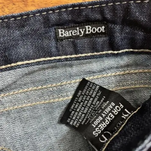 Y2K ReRock Express Jeans Womens 10L Barely Boot 32x34 Whisker Dark Low Rise Blue Size undefined