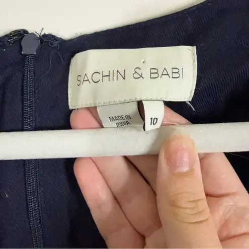 Sachin + Babi Rosa Midnight Navy Cotton Maxi Dress Size 10 Blue