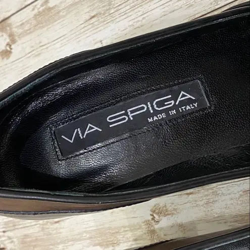 via spiga Pointy Squared Colorblock Heels 7