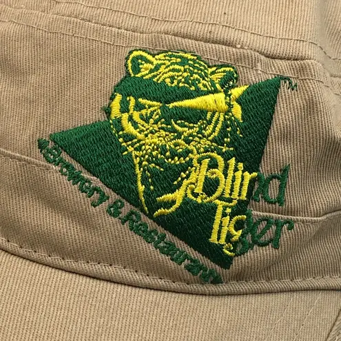 Vintage Blind Tiger Brewery Topeka Kansas Beige Cadet Private Hook&Loop Hat Cap. Tan