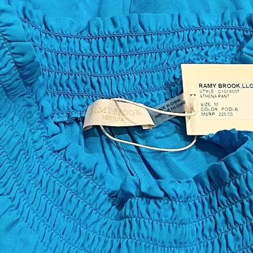 Ramy Brook NWT Textured Athena Palazzo Pant Swim Coverup Blue Pull On Medium