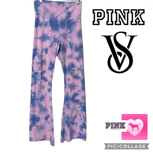 PINK - Victoria's Secret VS PINK TIE DYE BELL BOTTOM CRISS CROSS FRONT LEGGINGS